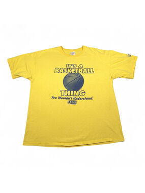 Vintage Indiana Basketball Shirt Adult EXTRA LARGE Yellow Hall Fame Sports Y2K